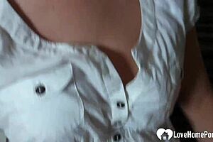 Young cutie teases with her tongue and playful touches