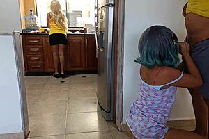 Hidden from my stepmother, I have sex with her husband