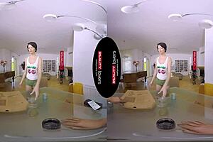 Pizza babe Monika licks and rides in reality.