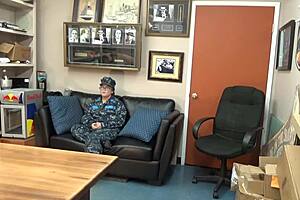 violet navy shares arousal in big tits casting on sofa. emotions run high in california interview.