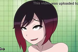 Ruby’s steamy shower scene in the workout video is animated