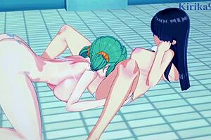 Hikage and Ikaruga in intense lesbian and futanari scenes