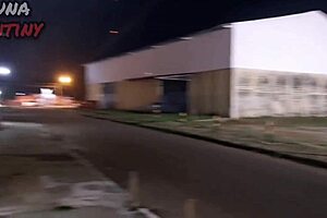 Bruna performs detailed blowjob and shows ass and boobs in club parking lot with big cock