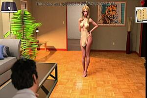 A Wife and Stepmother Shows Big Tits in Erotic Homemade Blonde Action