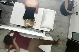 Hey, watch this real massage turn into hot sex next to her cuckold husband 😏