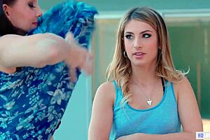 girlsway - practicing turns into kissing and ends up sweaty lesbian sex - nickey huntsman and kristen scott