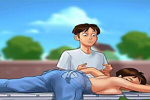 Beautiful cartoon babe gets big cock in her ass