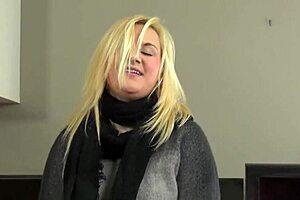 giving blowjob while bound with rope, blonde amateur bondage