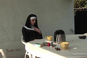 I saw that young nun get fucked hard in threesome, oh my!