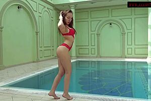 Mia Ferrari Seduces Underwater In Red Lingerie