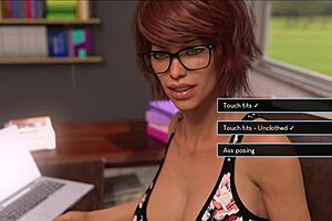 3D cartoon of a mature teacher with big tits