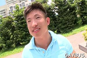 Blindfolded stud tricked into gay blowjob