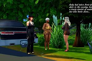 Ruby and Doris have fun with roadfuckers in The Sims 4