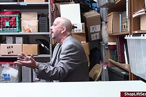 That mall officer caught the teen shoplifter and fucked her hard at work