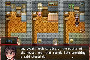 Cute Maid in Harem Hentai Game Deepthroats Monster Cock