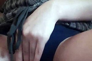 A girl who is lonely masturbates and achieves orgasm with a wet pussy