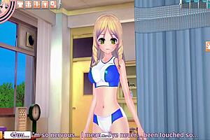i saw this 3d cartoon schoolgirl at the infirmary in the game, it was anime hentai style or something