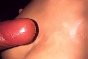 old pot-bellied man fucks young 18+ beauty's hairless pussy and cums on tits and ass