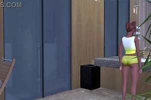 Personaje lesbiene se angajează în activități de sală - Previzualizare Sims Anime Hentai