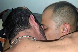 Hot gay sex with doorman and friend in sheer clothes!