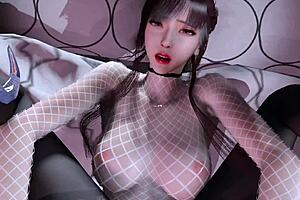 Beauty cosplayer takes cock in doggystyle from man next door in 3D animation