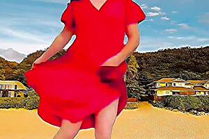 Sissy crossdresser in sexy dress shows big ass