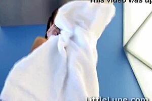 Small Latina girl Lupe pleasuring herself