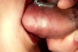 Slow Motion Close Up Fetish Red Lipstick In Cum