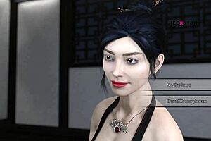 The seven realms - ling and leyala giving massage to atlas and turns into threesome sex!