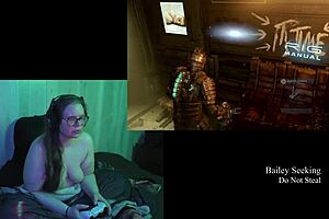 Play through of Naked Dead Space 2 with natural tits and long hair