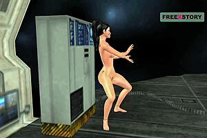 3D animated Indian babe masturbates with banana in cartoon