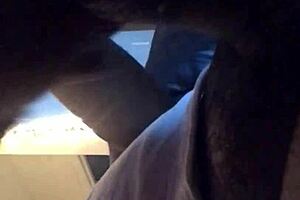 Pretty Ebony Gags On Big Cock Sloppily