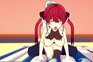 Houshou marine fucks on beach in 3d sailor anime