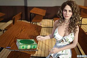 Fat hentai babe sucks huge cock in lust academy. She gets fucked hard in episode six.