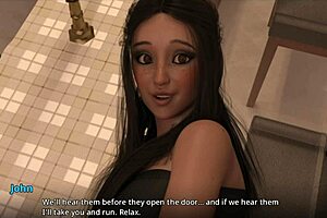 Brunette MILF walks in on John pounding Jamie in steamy 3D hentai