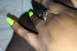 Fingering my tight black creamy pink pussy