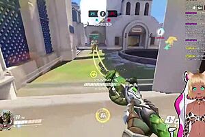LewdNeko, a Vtuber, plays Overwatch and gets spanked in a livestream