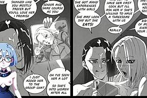 Futa and girl trio have fun together in this animated porn