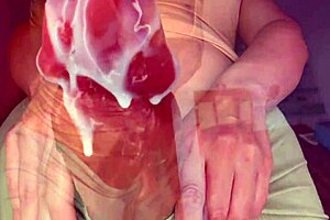 Horny stepmother reveals her massive dick in the hotel room, demanding stepson to suck and lick.