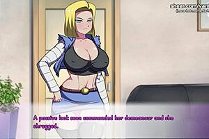 android 18 sucks cock and gets pussy creampied!