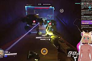 Vtuber Lewdneko plays overwatch and gets spanked part 1