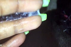 Fingering my tight black creamy pink pussy