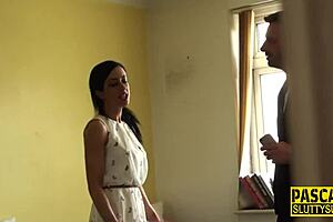 Real Amateur Deepthroats Cock While Bound in BDSM Scene with Toys and Choking