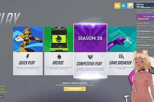 Vtuber Lewdneko plays overwatch and gets spanked part 1