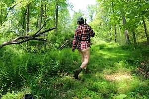 Big natural tits homemade video with a hot milf in the woods
