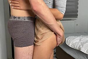 Cfnm Deep Blowjob In Bedroom With Brunette Amateur