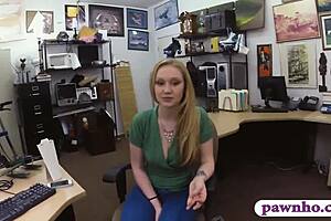 Pretty blonde gets pummelled by the spycam salesman with a big dick