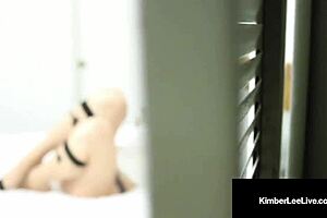 Young Kimber Lee blowjob to peeping tom!