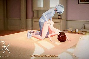 Hey, check out this anime futanari girl blowing and riding in sexy games!