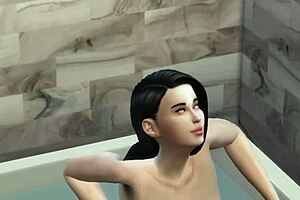 Spying on pregnant stepsister in shower leads to steamy sex